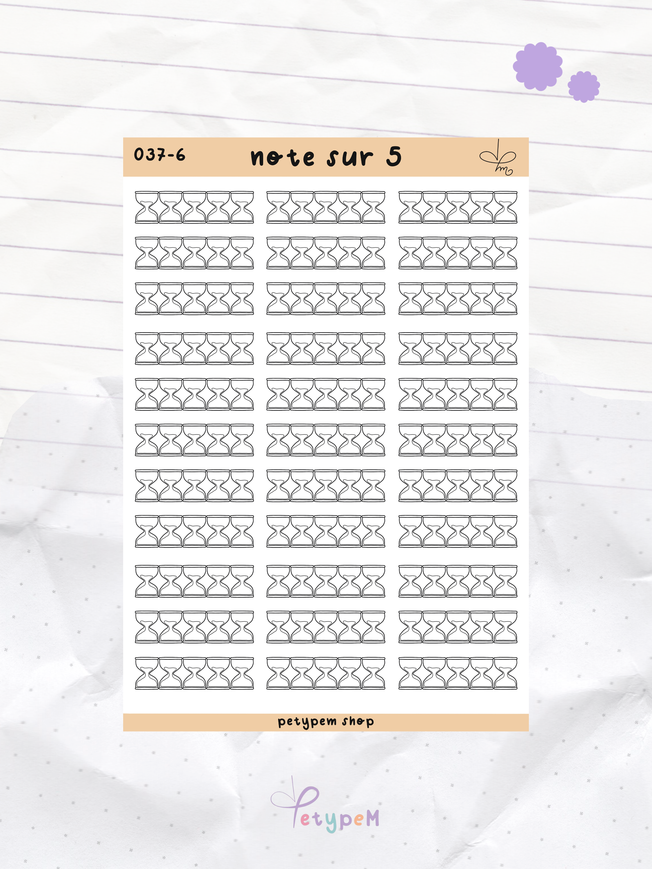 Note sur 5 - sabliers