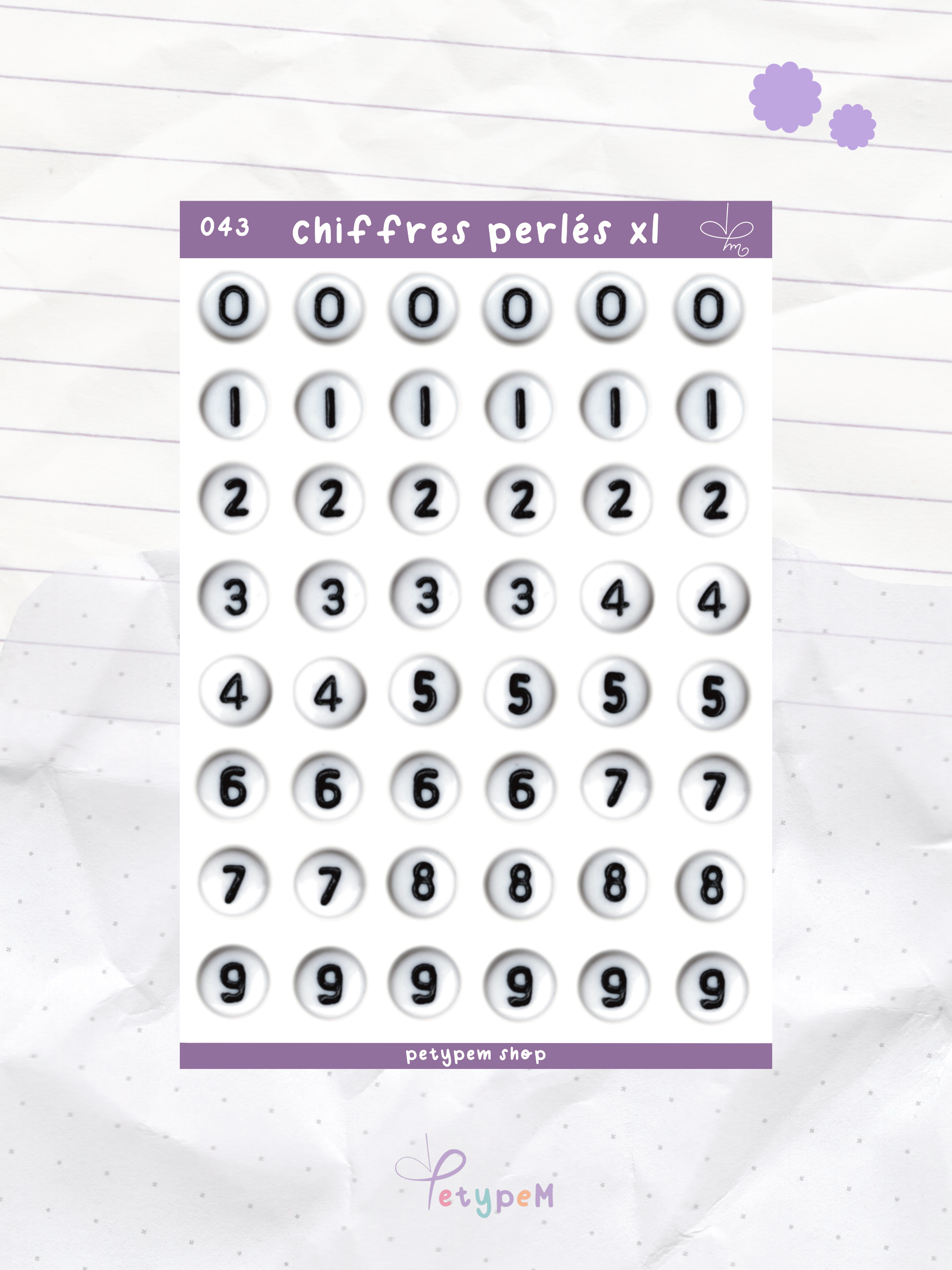 Chiffres perlés XL