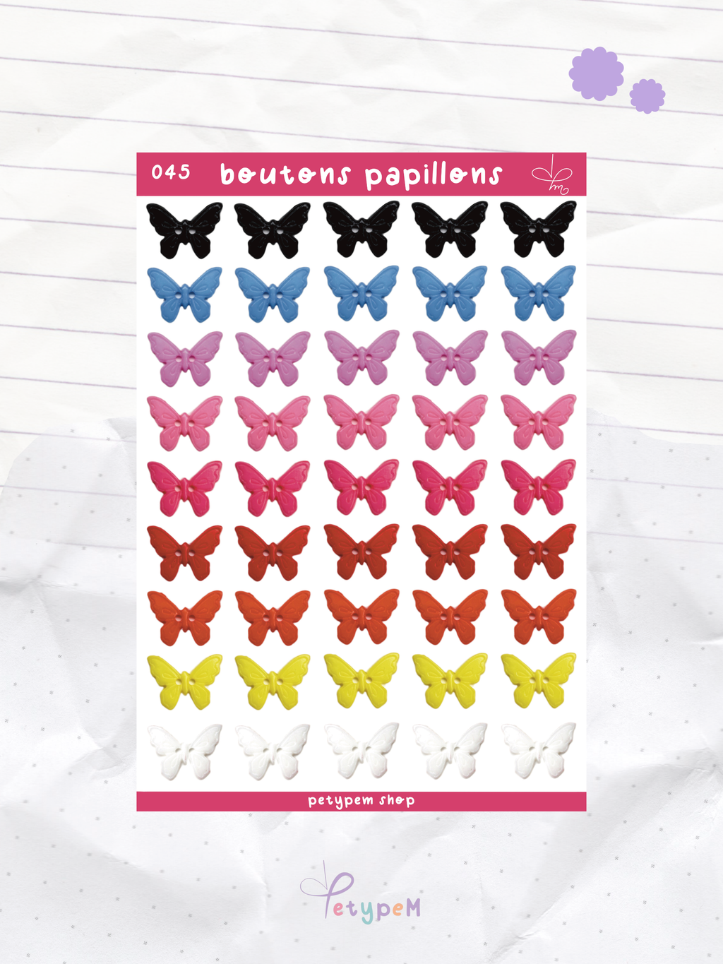 Boutons papillons