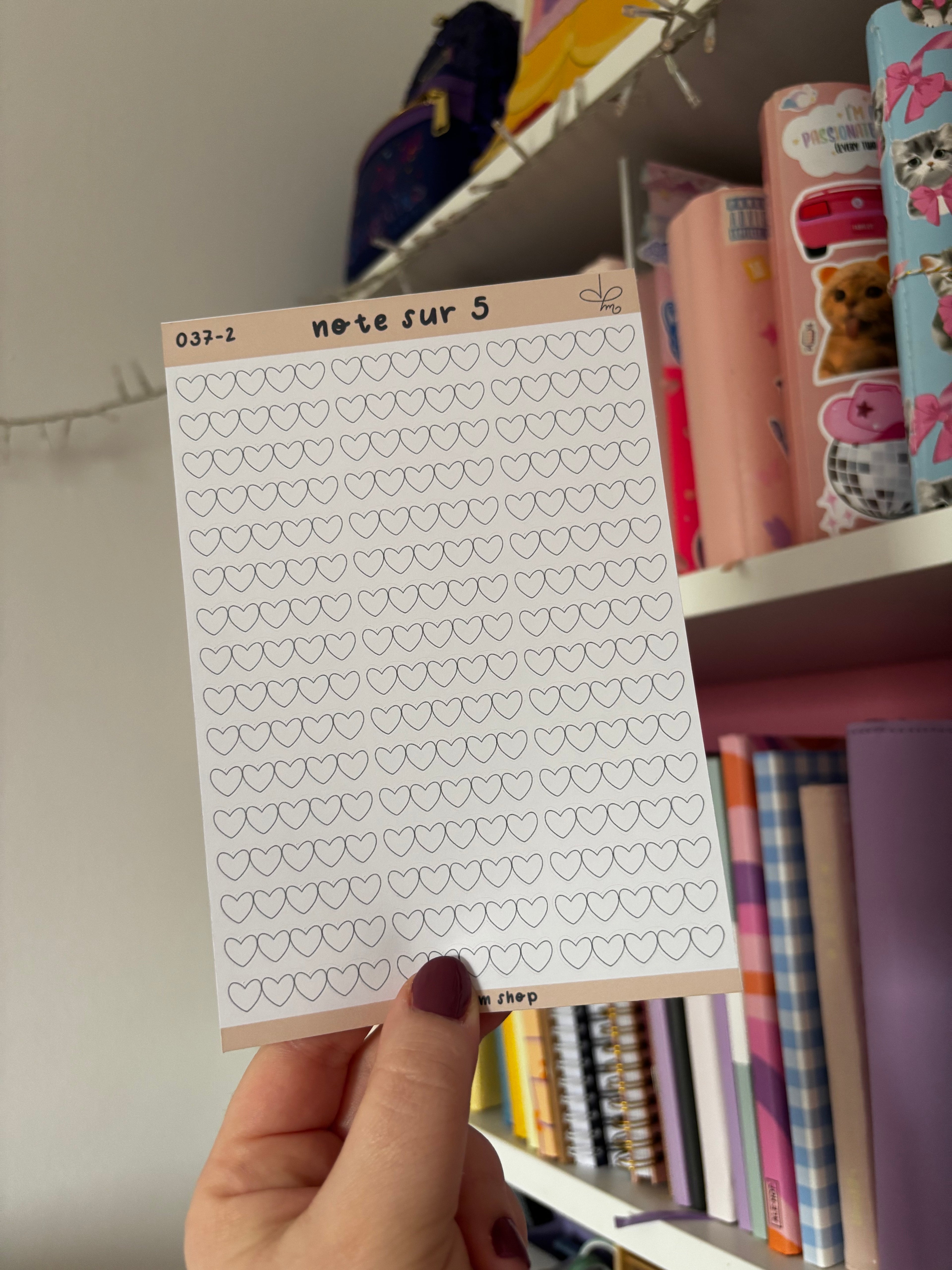 Note sur 5 - coeurs